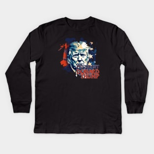 PRESIDENT DONALD TRUMP Kids Long Sleeve T-Shirt